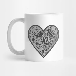 HAPPY Valentines Day Black Heart Shape Mug